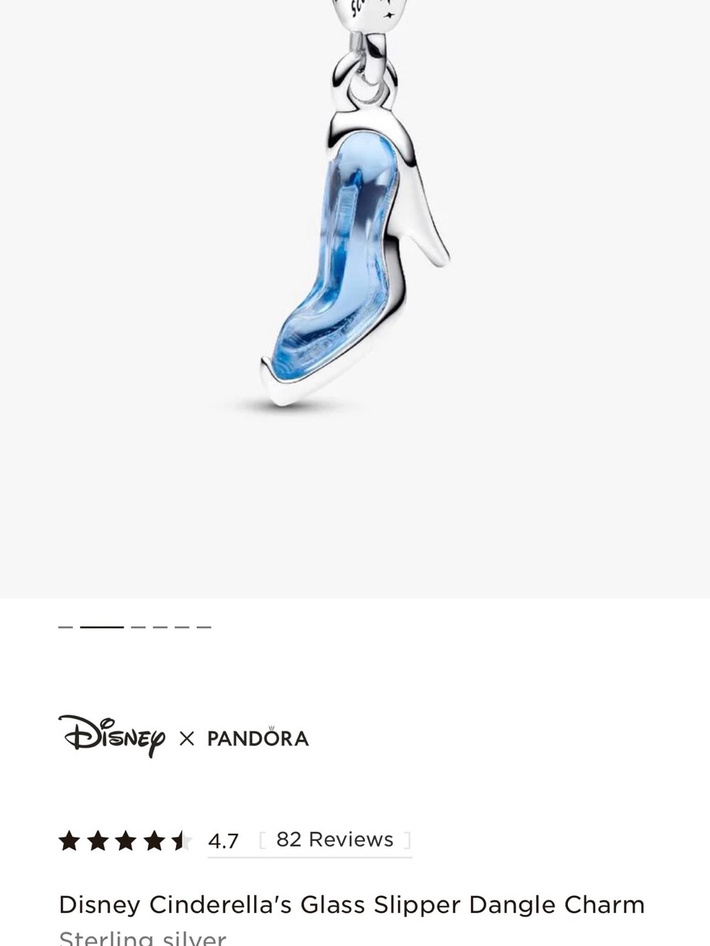 Pandora Disney Cinderella's Glass Slipper Dangle Charm